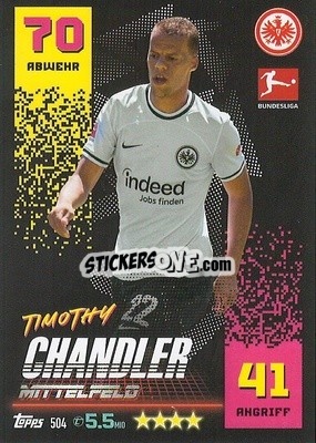 Sticker Timothy Chandler - German Fussball Bundesliga 2022-2023. Match Attax Extra
 n. 504 - Topps