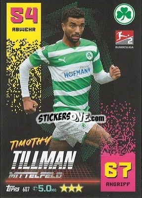 Sticker Timothy Tillman - German Fussball Bundesliga 2022-2023. Match Attax Extra
 - Topps