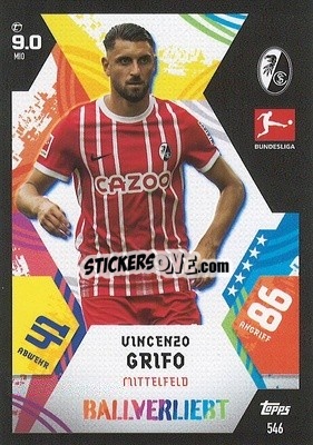 Sticker Vincenzo Grifo - German Fussball Bundesliga 2022-2023. Match Attax Extra
 n. 546 - Topps
