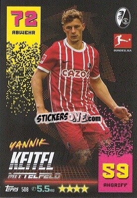 Sticker Yannik Keitel - German Fussball Bundesliga 2022-2023. Match Attax Extra
 n. 508 - Topps