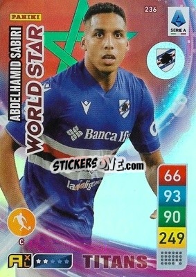 Sticker Abdelhamid Sabiri - Calciatori 2022-2023. Adrenalyn XL TITANS
 n. T236 - Panini