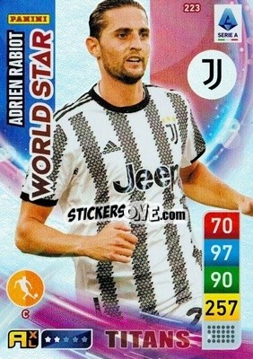 Sticker Adrien Rabiot - Calciatori 2022-2023. Adrenalyn XL TITANS
 n. T223 - Panini