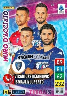 Sticker Ardian Ismajli / Guglielmo Vicario / Petar Stojanović / Sebastiano Luperto - Calciatori 2022-2023. Adrenalyn XL TITANS
 - Panini