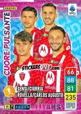 Sticker Carlos Augusto / Nicolò Rovella / Patrick Ciurria / Stefano Sensi - Calciatori 2022-2023. Adrenalyn XL TITANS
 - Panini