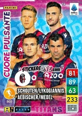 Cromo Charalampos Lykogiannis / Gary Medel / Jerdy Schouten / Michel Aebischer - Calciatori 2022-2023. Adrenalyn XL TITANS
 - Panini