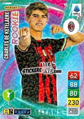 Sticker Charles De Ketelaere - Calciatori 2022-2023. Adrenalyn XL TITANS
 n. T92 - Panini