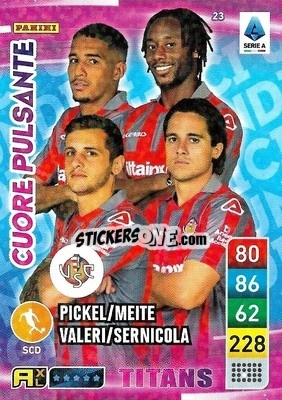 Sticker Charles Pickel / Emanuele Valeri / Leonardo Sernicola / Soualiho Meïté - Calciatori 2022-2023. Adrenalyn XL TITANS
 - Panini