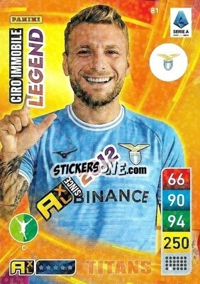 Sticker Ciro Immobile - Calciatori 2022-2023. Adrenalyn XL TITANS
 n. T81 - Panini