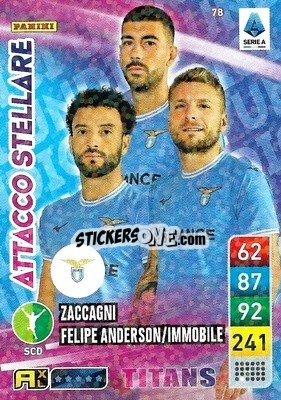 Sticker Ciro Immobile / Felipe Anderson / Mattia Zaccagni - Calciatori 2022-2023. Adrenalyn XL TITANS
 n. T78 - Panini