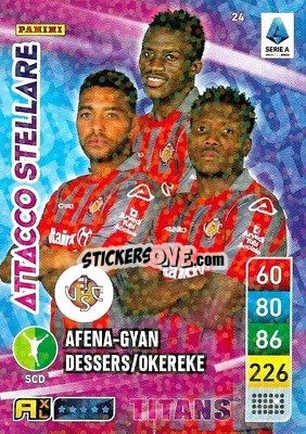 Sticker Cyriel Dessers / David Okereke / Felix Afena-Gyan - Calciatori 2022-2023. Adrenalyn XL TITANS
 n. T24 - Panini