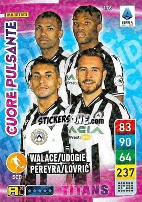 Sticker Destiny Udogie / Roberto Pereyra / Sandi Lovrić / Walace - Calciatori 2022-2023. Adrenalyn XL TITANS
 - Panini