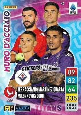 Sticker Dodô / Lucas Martínez Quarta / Nikola Milenković / Pietro Terracciano - Calciatori 2022-2023. Adrenalyn XL TITANS
 - Panini