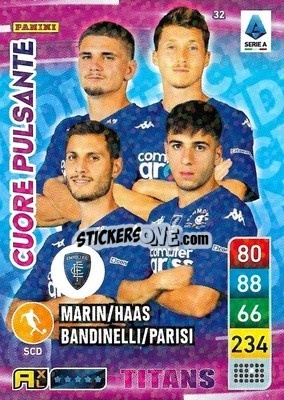 Sticker Filippo Bandinelli / Fabiano Parisi / Nicolas Haas / Răzvan Marin - Calciatori 2022-2023. Adrenalyn XL TITANS
 - Panini