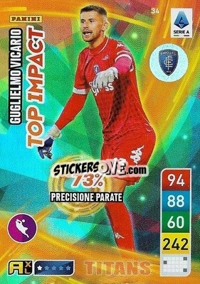Sticker Guglielmo Vicario - Calciatori 2022-2023. Adrenalyn XL TITANS
 - Panini