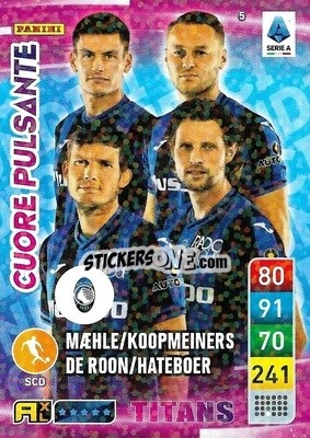 Sticker Hans Hateboer / Joakim Mæhle / Marten De Roon / Teun Koopmeiners - Calciatori 2022-2023. Adrenalyn XL TITANS
 n. T5 - Panini