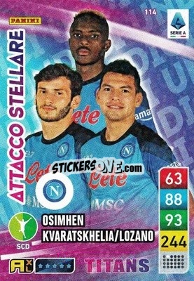 Sticker Hirving Lozano / Khvicha Kvaratskhelia / Victor Osimhen - Calciatori 2022-2023. Adrenalyn XL TITANS
 n. T114 - Panini
