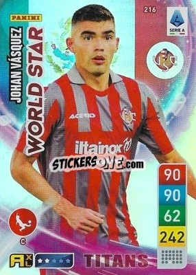 Cromo Johan Vásquez - Calciatori 2022-2023. Adrenalyn XL TITANS
 - Panini