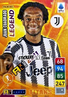 Sticker Juan Cuadrado - Calciatori 2022-2023. Adrenalyn XL TITANS
 n. T72 - Panini
