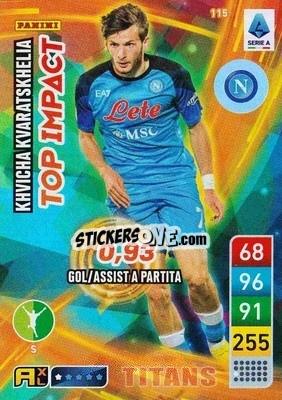 Sticker Khvicha Kvaratskhelia - Calciatori 2022-2023. Adrenalyn XL TITANS
 n. T115 - Panini