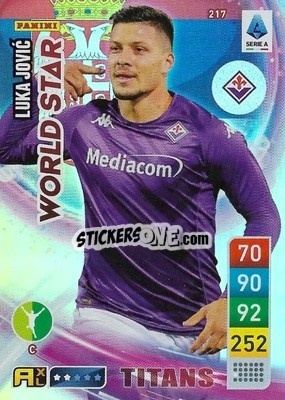 Sticker Luka Jović - Calciatori 2022-2023. Adrenalyn XL TITANS
 n. T217 - Panini