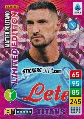 Sticker Mateo Politano - Calciatori 2022-2023. Adrenalyn XL TITANS
 n. LE-MP - Panini