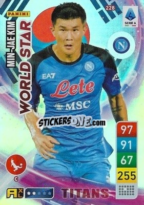 Sticker Min-Jae Kim - Calciatori 2022-2023. Adrenalyn XL TITANS
 n. T228 - Panini