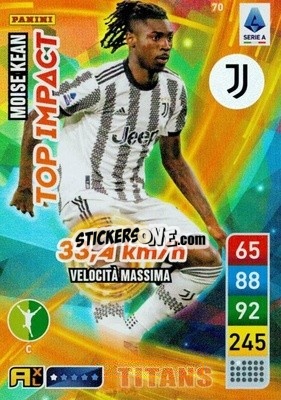 Figurina Moise Kean - Calciatori 2022-2023. Adrenalyn XL TITANS
 - Panini