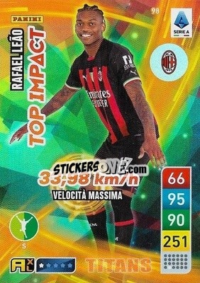Sticker Rafael Leão - Calciatori 2022-2023. Adrenalyn XL TITANS
 n. T98 - Panini