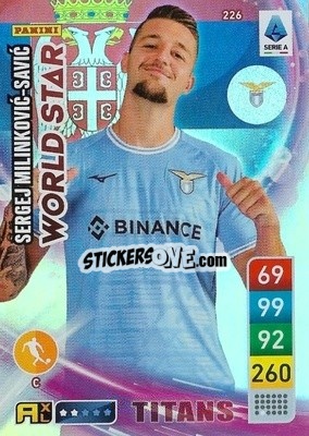 Sticker Sergej Milinković-Savić - Calciatori 2022-2023. Adrenalyn XL TITANS
 n. T226 - Panini