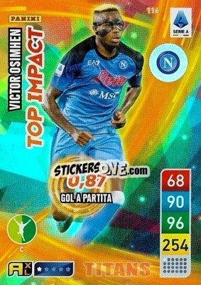 Sticker Victor Osimhen - Calciatori 2022-2023. Adrenalyn XL TITANS
 n. T116 - Panini
