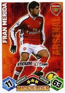 Sticker Fran Merida - English Premier League 2009-2010. Match Attax Extra n. 4 - Topps