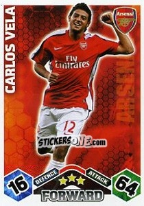 Sticker Carlos Vela - English Premier League 2009-2010. Match Attax Extra n. 5 - Topps