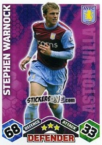 Sticker Stephen Warnock - English Premier League 2009-2010. Match Attax Extra n. 6 - Topps