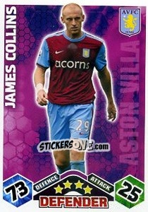 Cromo James Collins - English Premier League 2009-2010. Match Attax Extra - Topps