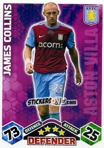 Sticker James Collins - English Premier League 2009-2010. Match Attax Extra n. 7 - Topps