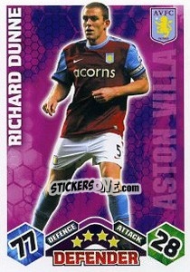 Sticker Richard Dunne - English Premier League 2009-2010. Match Attax Extra - Topps