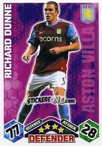 Sticker Richard Dunne - English Premier League 2009-2010. Match Attax Extra n. 8 - Topps