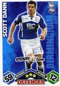 Sticker Scott Dann - English Premier League 2009-2010. Match Attax Extra n. 10 - Topps