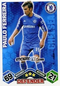 Sticker Paulo Ferreira - English Premier League 2009-2010. Match Attax Extra n. 16 - Topps