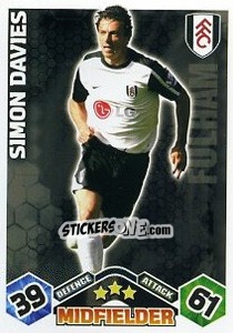Cromo Simon Davies - English Premier League 2009-2010. Match Attax Extra - Topps