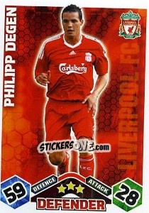 Sticker Philipp Degen - English Premier League 2009-2010. Match Attax Extra - Topps