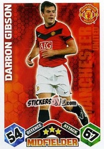 Sticker Darron Gibson - English Premier League 2009-2010. Match Attax Extra n. 34 - Topps