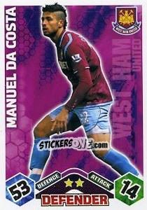 Sticker Manuel Da Costa - English Premier League 2009-2010. Match Attax Extra n. 49 - Topps