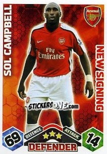 Cromo Sol Campbell - English Premier League 2009-2010. Match Attax Extra - Topps