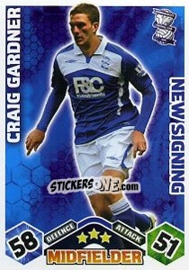 Sticker Craig Gardner - English Premier League 2009-2010. Match Attax Extra n. 62 - Topps
