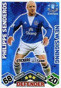 Sticker Philippe Senderos - English Premier League 2009-2010. Match Attax Extra - Topps