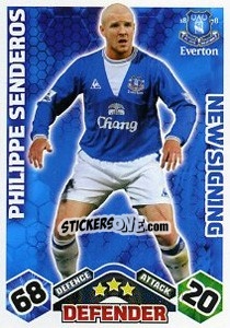 Sticker Philippe Senderos - English Premier League 2009-2010. Match Attax Extra n. 69 - Topps