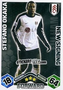Sticker Stefano Okaka - English Premier League 2009-2010. Match Attax Extra n. 72 - Topps