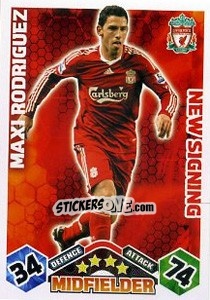 Sticker Maxi Rodriguez - English Premier League 2009-2010. Match Attax Extra n. 74 - Topps