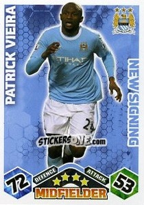 Sticker Patrick Vieira - English Premier League 2009-2010. Match Attax Extra n. 76 - Topps